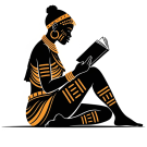 khoisan woman sitting reading a book