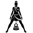 khoisan woman with weight attached to her labia