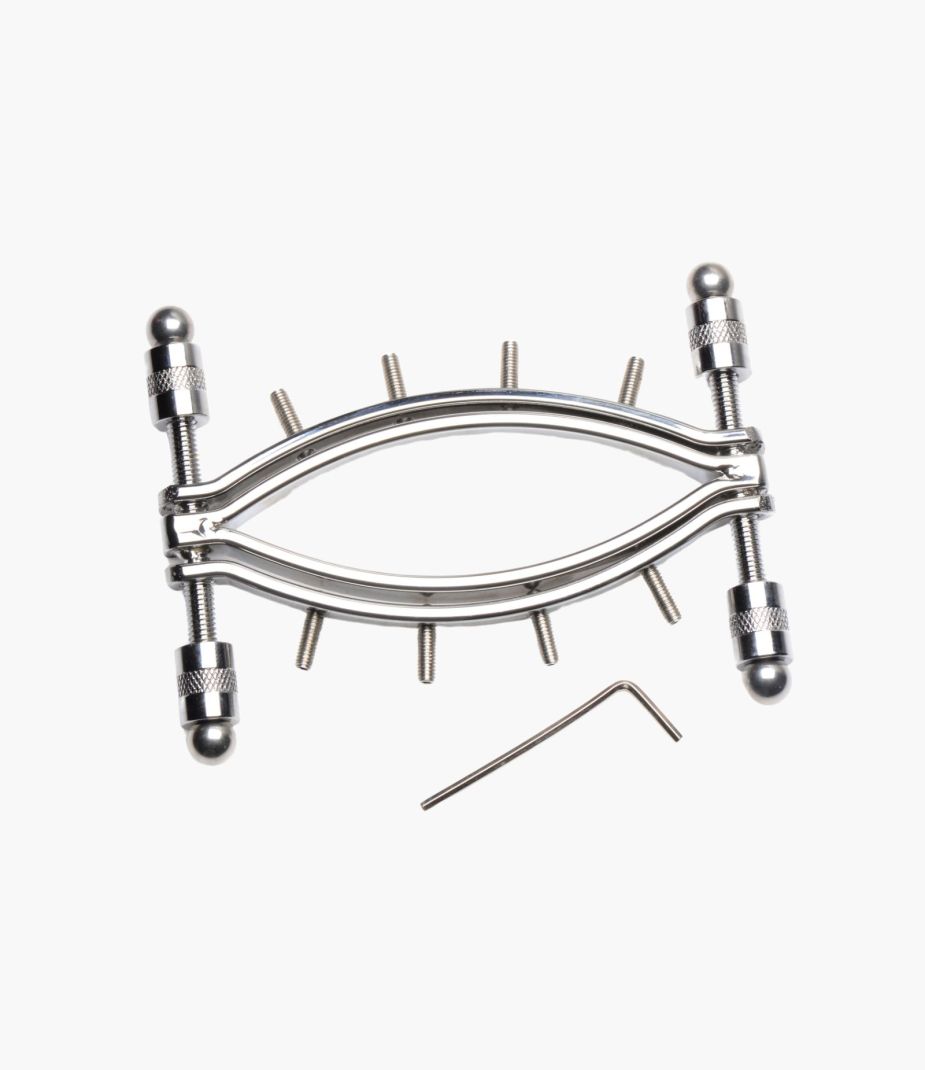 Spread Em Stainless Steel Poker Labia Clamp with Adjustable Pressure Screws