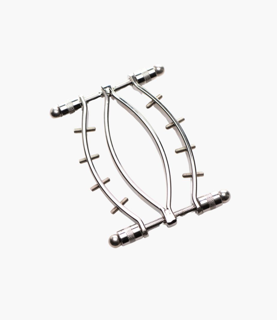 Spread Em Stainless Steel Poker Labia Clamp with Adjustable Pressure Screws