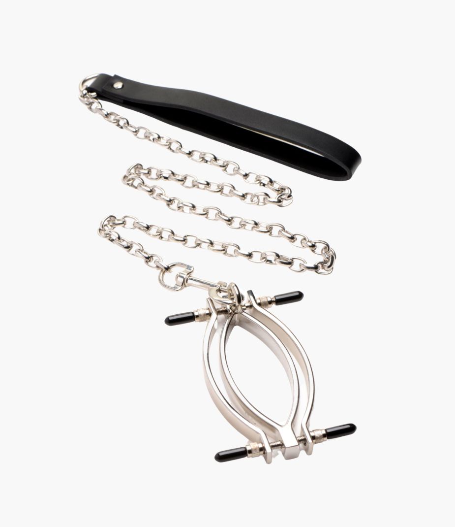 Iron Clasp & PU Handle for Sensual Tugging Play